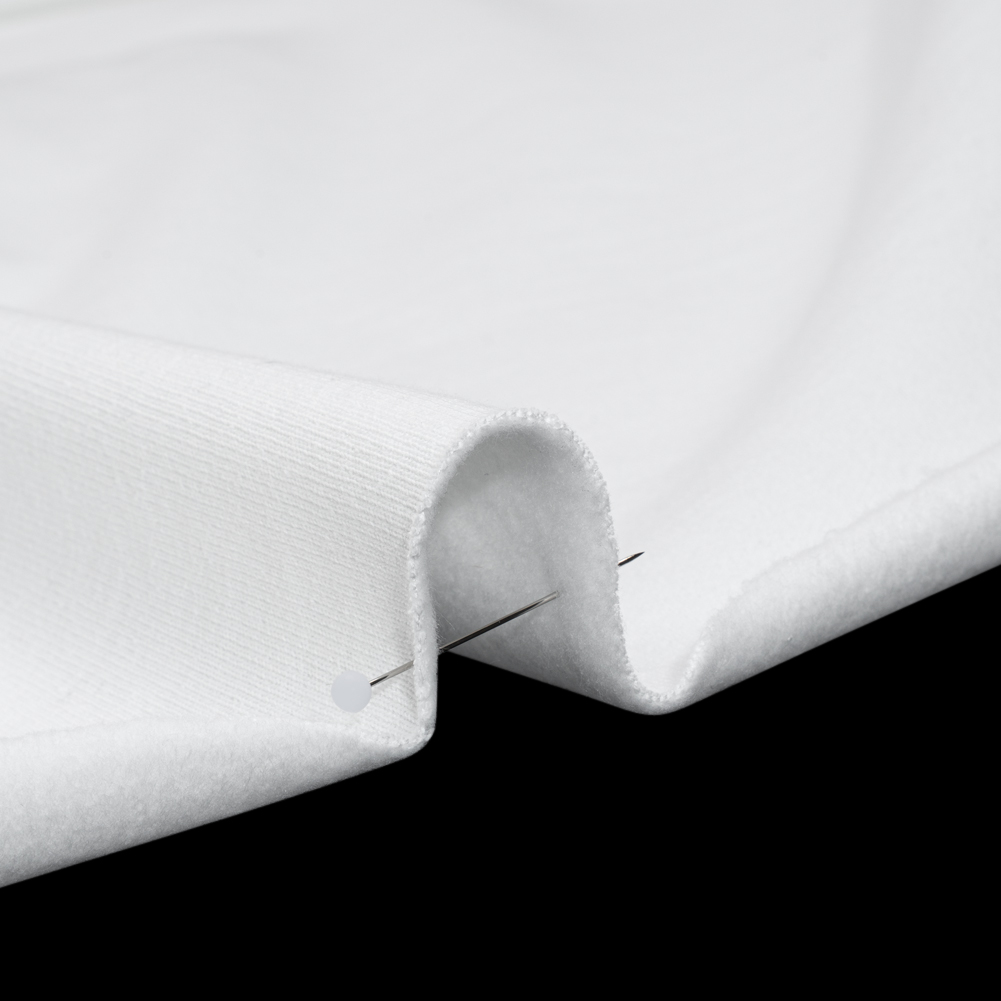 Cotton Brushed French Terry Sweatshirt Fleece - White - Deadstock