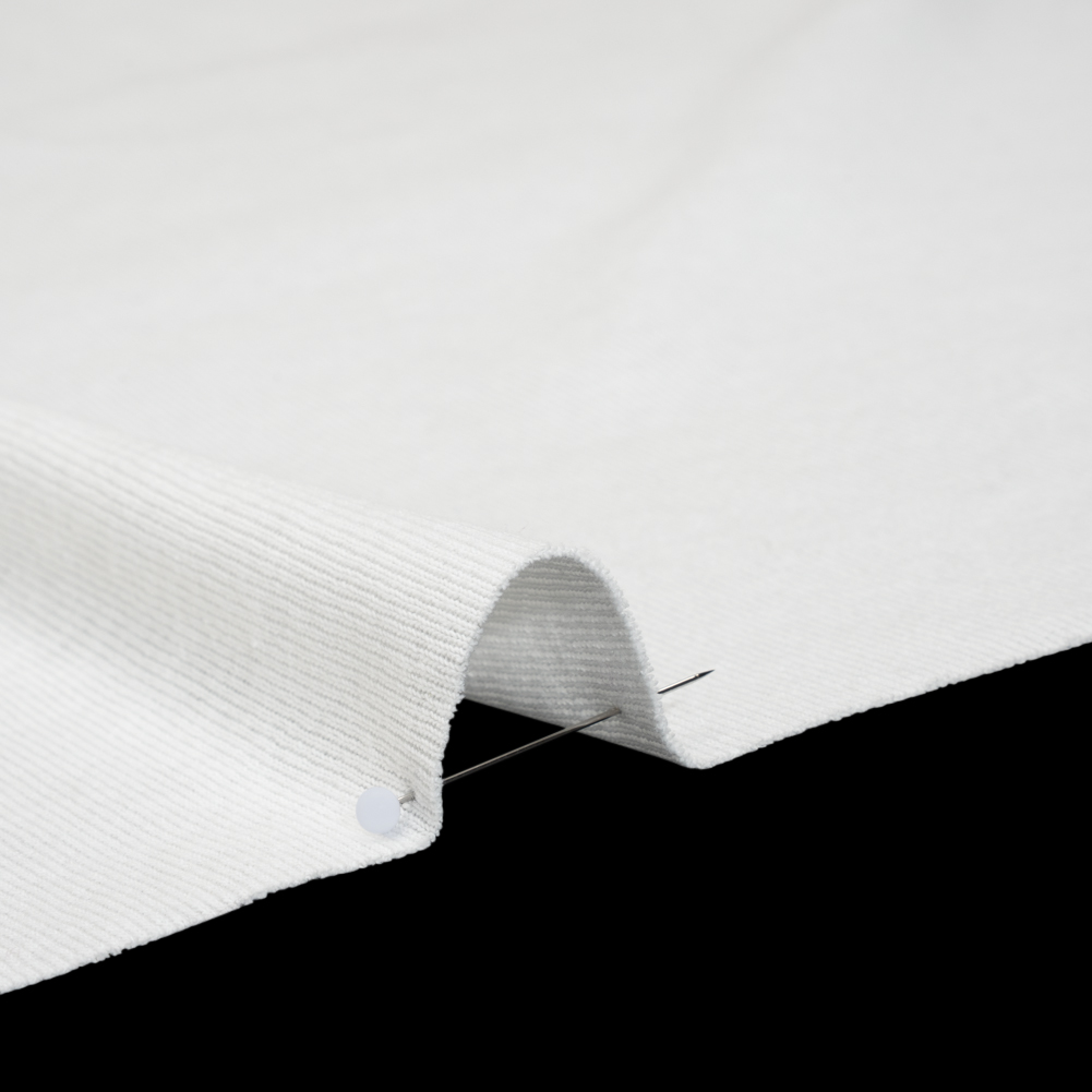 Cotton 1×1 Rib Knit – White – Deadstock Cotton 1×1 Rib Knit – White – Deadstock