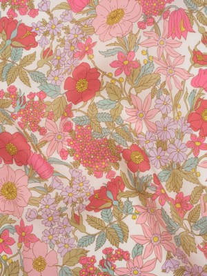 Liberty Fabrics Tana Lawn® – Clarabell Pink – Light Pink, Olive Green and Pale Purple Floral Liberty Fabrics Tana Lawn® – Clarabell Pink – Light Pink, Olive Green and Pale Purple Floral