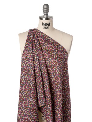 Liberty Fabrics Tana Lawn® – Meera Pink – Bright Pink, Blue and Brown Simple Floral Liberty Fabrics Tana Lawn® – Meera Pink – Bright Pink, Blue and Brown Simple Floral