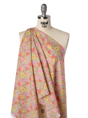 Liberty Fabrics Tana Lawn® – Meadow Song Pink, Yellow and Lime Green Flower Field Liberty Fabrics Tana Lawn® – Meadow Song Pink, Yellow and Lime Green Flower Field