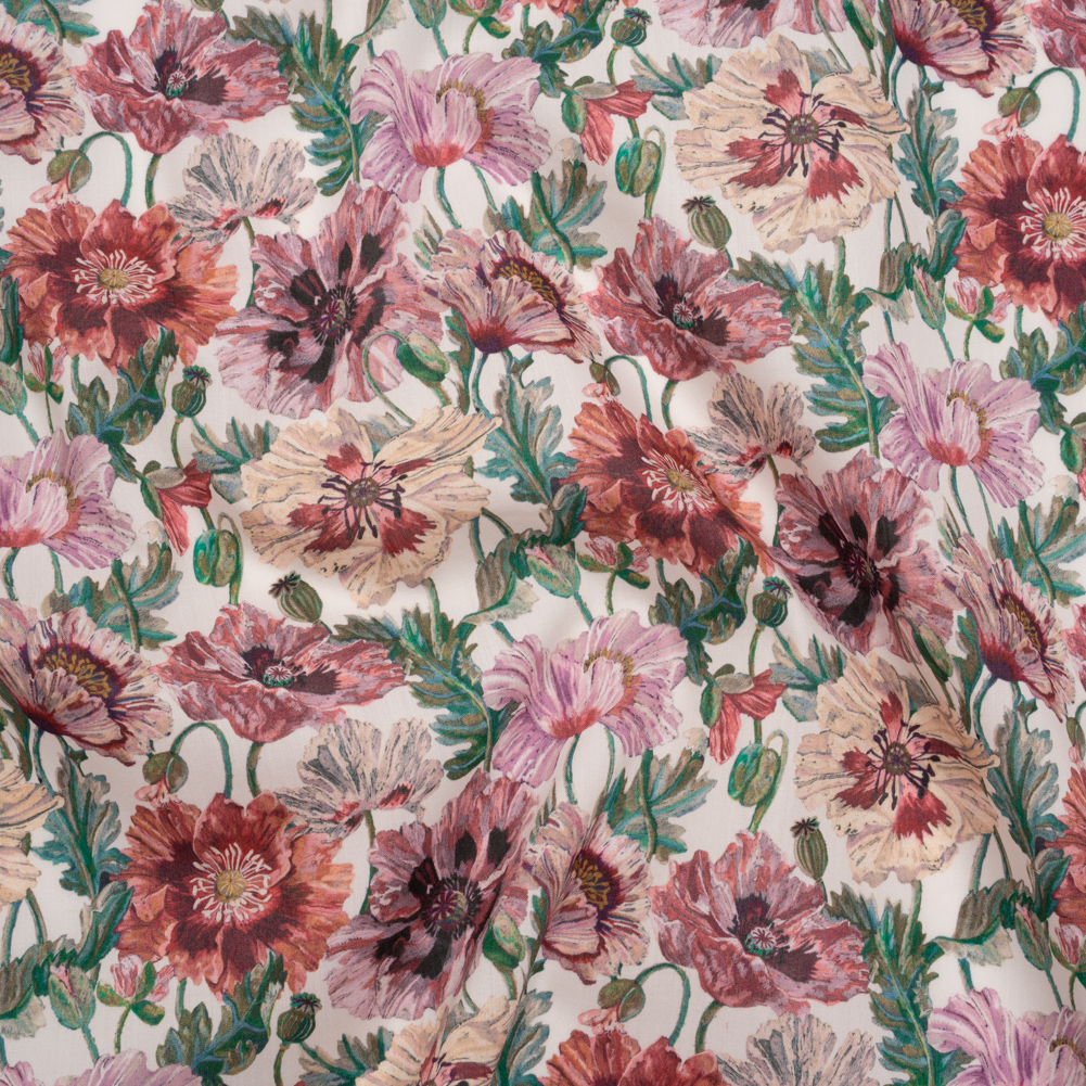 Liberty Fabrics Tana Lawn® – Poppy Amelie Pink – Red, Pink and Green Poppy Flower Field Liberty Fabrics Tana Lawn® – Poppy Amelie Pink – Red, Pink and Green Poppy Flower Field