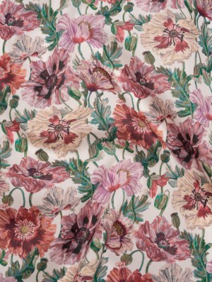 Liberty Fabrics Tana Lawn® – Poppy Amelie Pink – Red, Pink and Green Poppy Flower Field Liberty Fabrics Tana Lawn® – Poppy Amelie Pink – Red, Pink and Green Poppy Flower Field