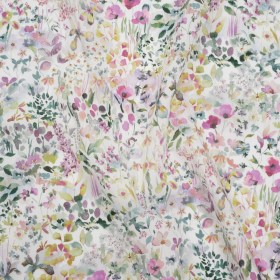 Liberty Fabrics Tana Lawn® – Felda Green – Pink, Yellow and Green Watercolor Flowers Liberty Fabrics Tana Lawn® – Felda Green – Pink, Yellow and Green Watercolor Flowers