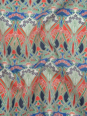 Liberty Fabrics Tana Lawnยฎ – Ianthe Red – Red, Bright Blue and Pink Art Nouveau Floral Trees Liberty Fabrics Tana Lawnยฎ – Ianthe Red – Red, Bright Blue and Pink Art Nouveau Floral Trees