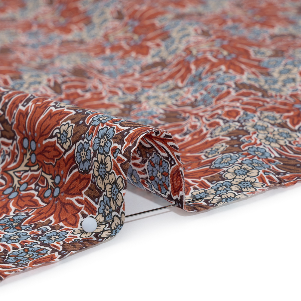 Liberty Fabrics Tana Lawn® – Aubrey Forest Red Burgundy – Red and Light Blue Leafy Floral Chevrons Liberty Fabrics Tana Lawn® – Aubrey Forest Red Burgundy – Red and Light Blue Leafy Floral Chevrons