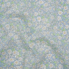 Liberty Fabrics Tana Lawn® – Alice W Blue – Baby Blue, Green and White Daisy Flowers Liberty Fabrics Tana Lawn® – Alice W Blue – Baby Blue, Green and White Daisy Flowers