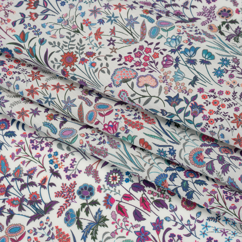 Liberty Fabrics Tana Lawn® – Shepherdly Song Purple – Purple, Blue and Pink Wildflowers Liberty Fabrics Tana Lawn® – Shepherdly Song Purple – Purple, Blue and Pink Wildflowers