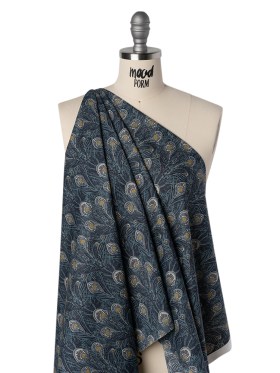 Liberty Fabrics Tana Lawn® – Queen Hera Dark Blue – Midnight, Sky Blue and Golden Yellow Field of Feathers Liberty Fabrics Tana Lawn® – Queen Hera Dark Blue – Midnight, Sky Blue and Golden Yellow Field of Feathers