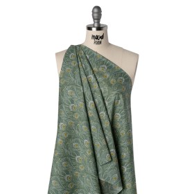 Liberty Fabrics Tana Lawn® – Queen Hera Green – Basil Green and Golden Yellow Field of Feathers Liberty Fabrics Tana Lawn® – Queen Hera Green – Basil Green and Golden Yellow Field of Feathers