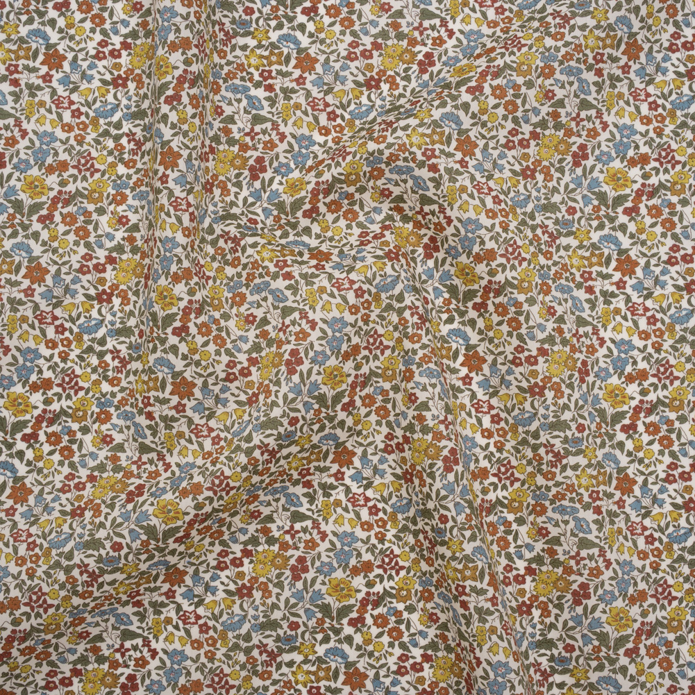 Liberty Fabrics Tana Lawn® – Ava Multi Neutral – Red, Light Blue and Yellow Florals Liberty Fabrics Tana Lawn® – Ava Multi Neutral – Red, Light Blue and Yellow Florals