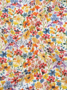Liberty Fabrics Tana Lawn® – Dreams of Summer Multi Bright – Yellow, Orange and Blue Watercolor Floral Liberty Fabrics Tana Lawn® – Dreams of Summer Multi Bright – Yellow, Orange and Blue Watercolor Floral
