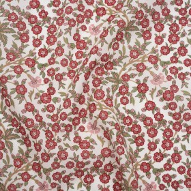 Liberty Fabrics Tana Lawn® – Empress Red – Red and Green Trailing Cherry Blossoms Liberty Fabrics Tana Lawn® – Empress Red – Red and Green Trailing Cherry Blossoms