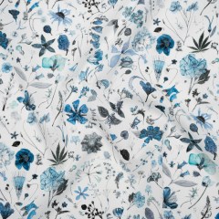 Liberty Fabrics Tana Lawn® – Floral Eve Light Blue – Cobalt, Gray and White Scattered Plants and Flowers Liberty Fabrics Tana Lawn® – Floral Eve Light Blue – Cobalt, Gray and White Scattered Plants and Flowers