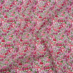 Liberty Fabrics Tana Lawn® – Poppy Forest Pink – Red, Bright Pink and Green Floral Meadow Liberty Fabrics Tana Lawn® – Poppy Forest Pink – Red, Bright Pink and Green Floral Meadow