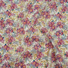 Liberty Fabrics Tana Lawn® – Swirling Petals Purple – Berry Pink, Blue and Yellow Floral Liberty Fabrics Tana Lawn® – Swirling Petals Purple – Berry Pink, Blue and Yellow Floral