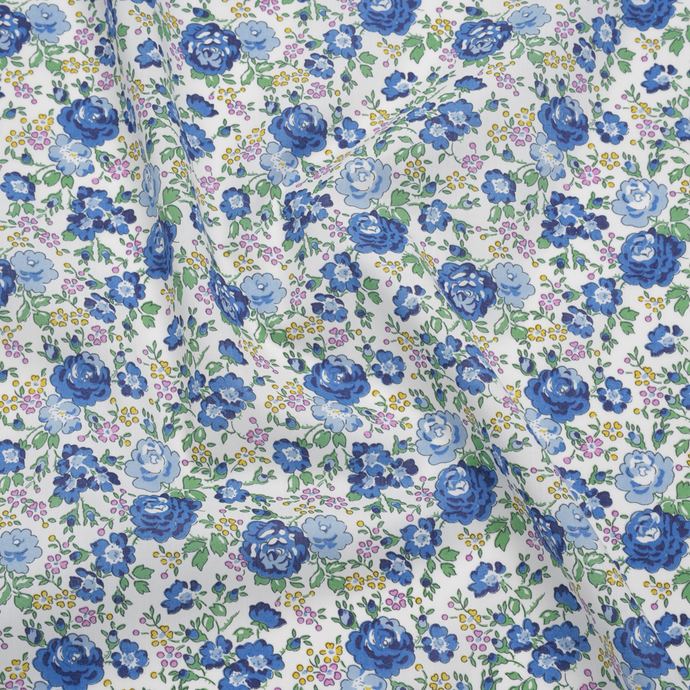 Liberty Fabrics Tana Lawn® – Felicite Blue – Blue, Pink and Mint Green Little Roses Liberty Fabrics Tana Lawn® – Felicite Blue – Blue, Pink and Mint Green Little Roses