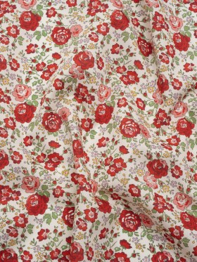 Liberty Fabrics Tana Lawn® – Felicite Red – Red, Pink and Sage Green Little Roses Liberty Fabrics Tana Lawn® – Felicite Red – Red, Pink and Sage Green Little Roses