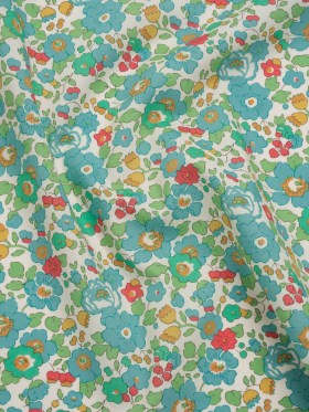 Liberty Fabrics Tana Lawn® – Betsy Blue Turquoise – Turquoise, Pink and Green Floral Liberty Fabrics Tana Lawn® – Betsy Blue Turquoise – Turquoise, Pink and Green Floral