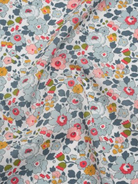 Liberty Fabrics Tana Lawnยฎ – Betsy Multi Pastel – Light Blue, Pink and Muted Blue Floral Liberty Fabrics Tana Lawnยฎ – Betsy Multi Pastel – Light Blue, Pink and Muted Blue Floral