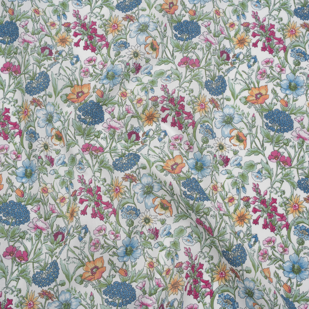 Liberty Fabrics Tana Lawn® – Rachel Multi Pastel – LIght Blue, Pink and Green Flowers and Foliage Liberty Fabrics Tana Lawn® – Rachel Multi Pastel – LIght Blue, Pink and Green Flowers and Foliage
