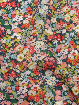 Liberty Fabrics Tana Lawn® – Thorpe Multi Bright – Hot Pink, Yellow and Deep Green Dense Floral Liberty Fabrics Tana Lawn® – Thorpe Multi Bright – Hot Pink, Yellow and Deep Green Dense Floral