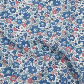 Liberty Fabrics Tana Lawnยฎ – Betsy Blue – Country Blue, Pink and Baby Blue Floral Liberty Fabrics Tana Lawnยฎ – Betsy Blue – Country Blue, Pink and Baby Blue Floral
