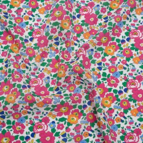 Liberty Fabrics Tana Lawnยฎ – Betsy Pink – Bright Pink, Blue and Kelly Green Floral Liberty Fabrics Tana Lawnยฎ – Betsy Pink – Bright Pink, Blue and Kelly Green Floral