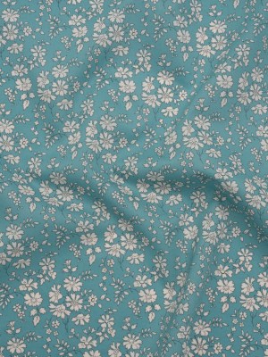 Liberty Fabrics Tana Lawn® – Capel Blue Turquoise – Aqua Blue and White Outlined Florals Liberty Fabrics Tana Lawn® – Capel Blue Turquoise – Aqua Blue and White Outlined Florals