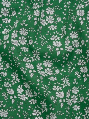 Liberty Fabrics Tana Lawn® – Capel Green – Kelly Green and White Outlined Florals Liberty Fabrics Tana Lawn® – Capel Green – Kelly Green and White Outlined Florals