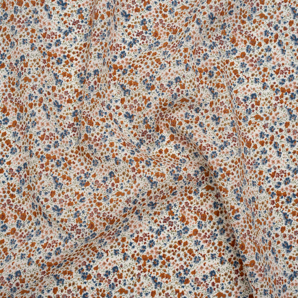Liberty Fabrics Tana Lawn® – Phoebe Brown – Golden Brown, Russet and Blue Little Flowers Liberty Fabrics Tana Lawn® – Phoebe Brown – Golden Brown, Russet and Blue Little Flowers