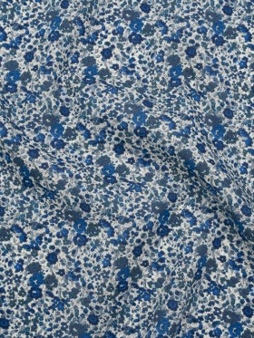 Liberty Fabrics Tana Lawnยฎ – Emma and Georgina Dark Blue – Bright Blue, Blue-Gray and White Floral Liberty Fabrics Tana Lawnยฎ – Emma and Georgina Dark Blue – Bright Blue, Blue-Gray and White Floral