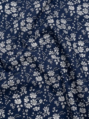 Liberty Fabrics Tana Lawn® – Capel Dark Blue – Navy and White Outlined Florals Liberty Fabrics Tana Lawn® – Capel Dark Blue – Navy and White Outlined Florals