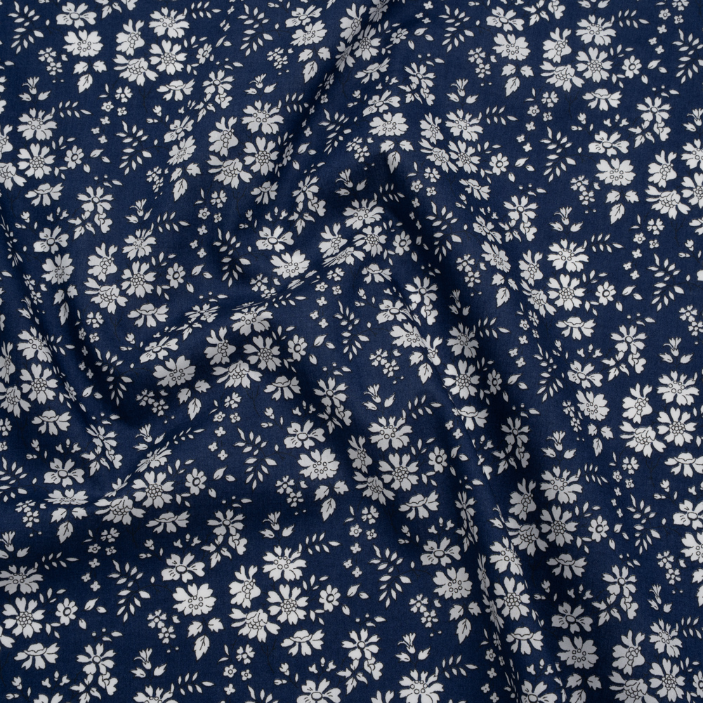 Liberty Fabrics Tana Lawn® – Capel Dark Blue – Navy and White Outlined Florals Liberty Fabrics Tana Lawn® – Capel Dark Blue – Navy and White Outlined Florals