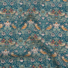 Liberty Fabrics Tana Lawnยฎ – Strawberry Thief Turquoise Blue – Teal, Mint Green and Rust Orange Birds, Berries and Flowers Liberty Fabrics Tana Lawnยฎ – Strawberry Thief Turquoise Blue – Teal, Mint Green and Rust Orange Birds, Berries and Flowers