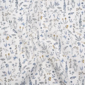 Liberty Fabrics Tana Lawnยฎ – Theo Blue – Baby Blue, Yellow and White Cartoon Creatures and Flowers Liberty Fabrics Tana Lawnยฎ – Theo Blue – Baby Blue, Yellow and White Cartoon Creatures and Flowers