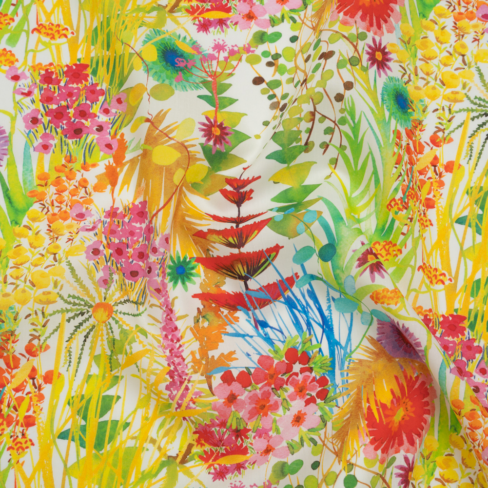 Liberty Fabrics Tana Lawn® – Tresco Multi Bright – Red, Green and Yellow Painted Floral Liberty Fabrics Tana Lawn® – Tresco Multi Bright – Red, Green and Yellow Painted Floral