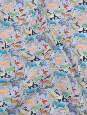 Liberty Fabrics Tana Lawnยฎ – Quey 2 Multi Bright – Blue, Yellow and Green Animals with Clothes Liberty Fabrics Tana Lawnยฎ – Quey 2 Multi Bright – Blue, Yellow and Green Animals with Clothes