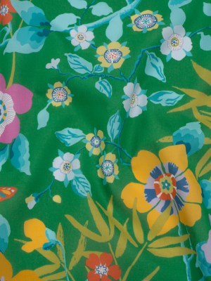 Liberty Fabrics Tana Lawn® – Pavilion Green – Kelly Green, Blue and Red Bold Florals Liberty Fabrics Tana Lawn® – Pavilion Green – Kelly Green, Blue and Red Bold Florals