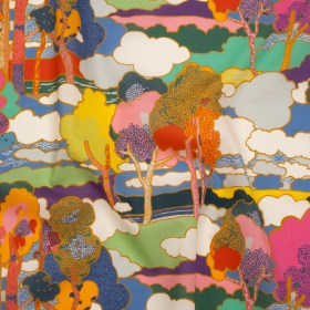 Liberty Fabrics Tana Lawn® – Prospect Road Multi Bright – Yellow, Blue and Red Tree Filled Landscape Liberty Fabrics Tana Lawn® – Prospect Road Multi Bright – Yellow, Blue and Red Tree Filled Landscape