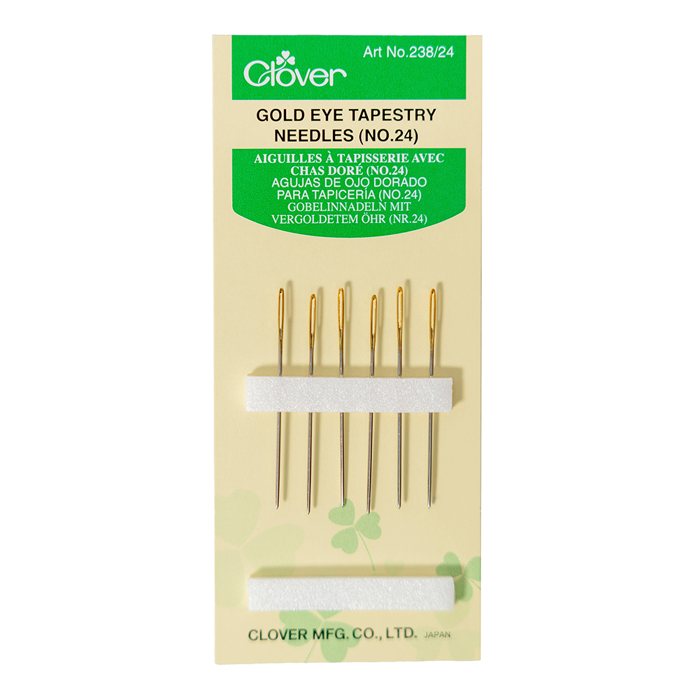 Clover Gold Eye Tapestry Needles – Size 24 – 6 ct Clover Gold Eye Tapestry Needles – Size 24 – 6 ct
