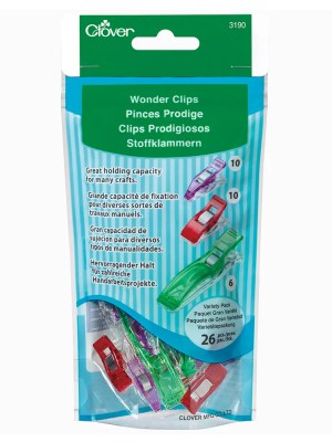 Clover Wonder Clips Variety Pack – Assorted Colors and Sizes – 26 pc Clover Wonder Clips Variety Pack – Assorted Colors and Sizes – 26 pc