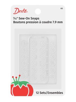 Dritz Sew-On Snaps – 0.3125″ Clear – 12 Sets Dritz Sew-On Snaps – 0.3125″ Clear – 12 Sets