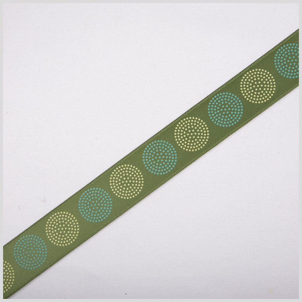 Green Printed Satin Ribbon Green Printed Satin Ribbon