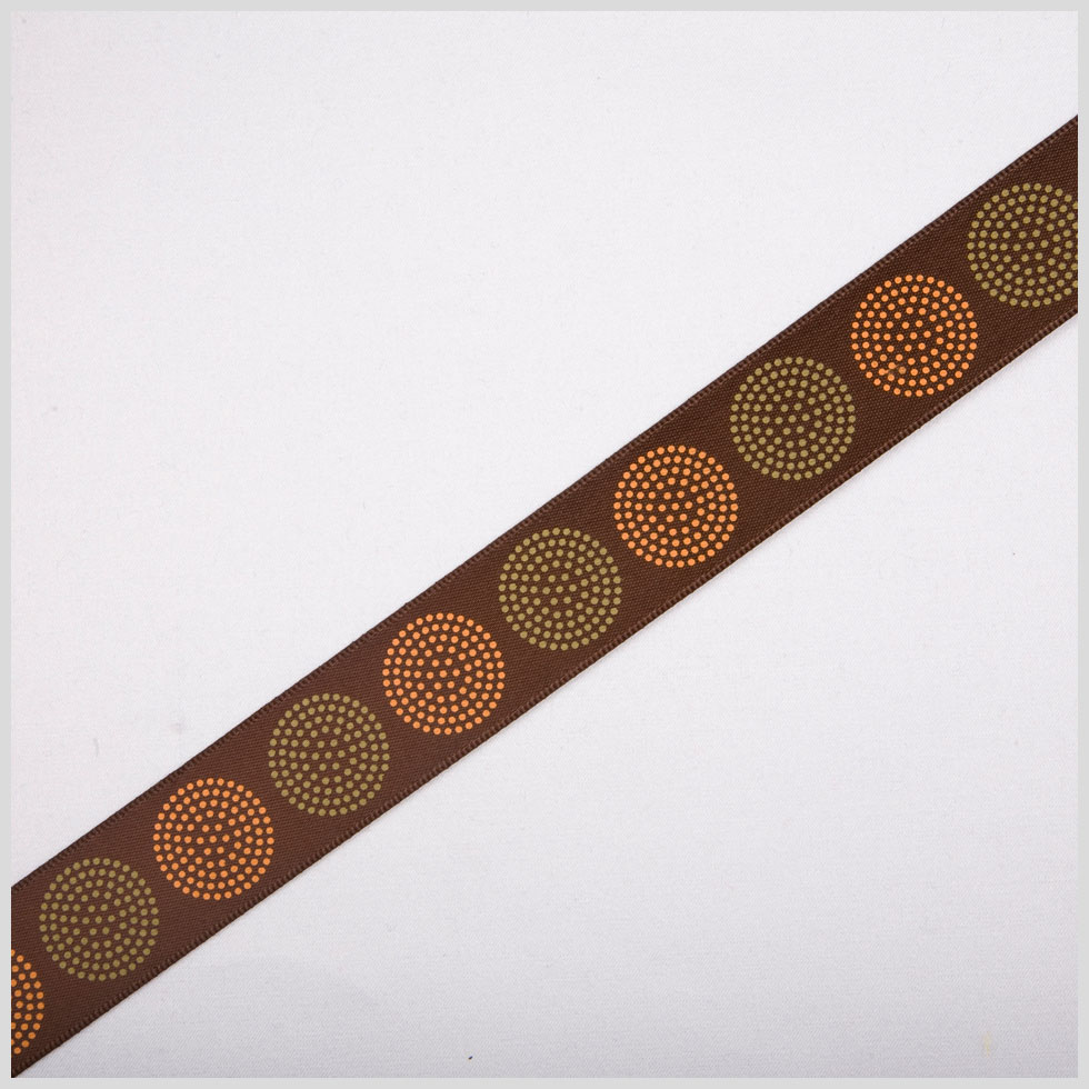 7/8″ Brown Printed Satin Ribbon 7/8″ Brown Printed Satin Ribbon