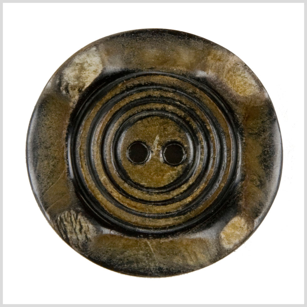 Burnt Brown 2-Hole Carved Horn Button – 32L/20mm Burnt Brown 2-Hole Carved Horn Button – 32L/20mm