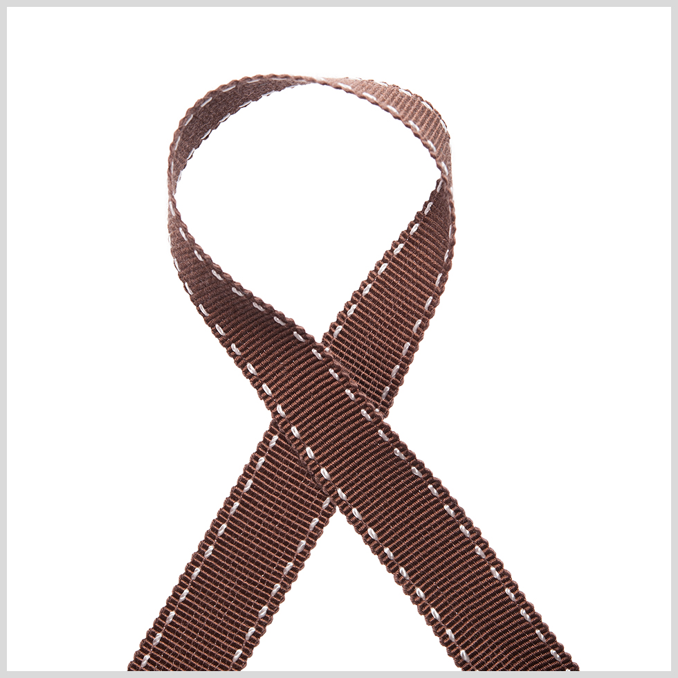 5/8″ Brown Stitched Grosgrain Ribbon 5/8″ Brown Stitched Grosgrain Ribbon