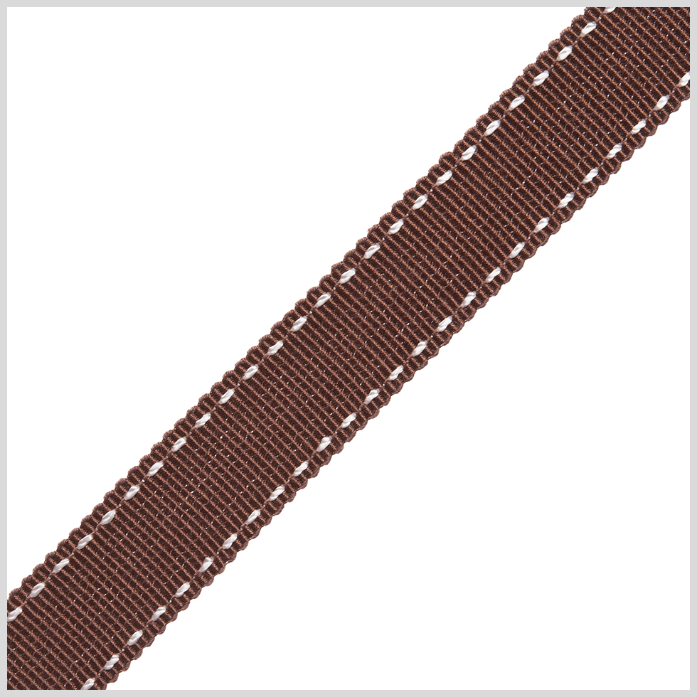 5/8″ Brown Stitched Grosgrain Ribbon 5/8″ Brown Stitched Grosgrain Ribbon