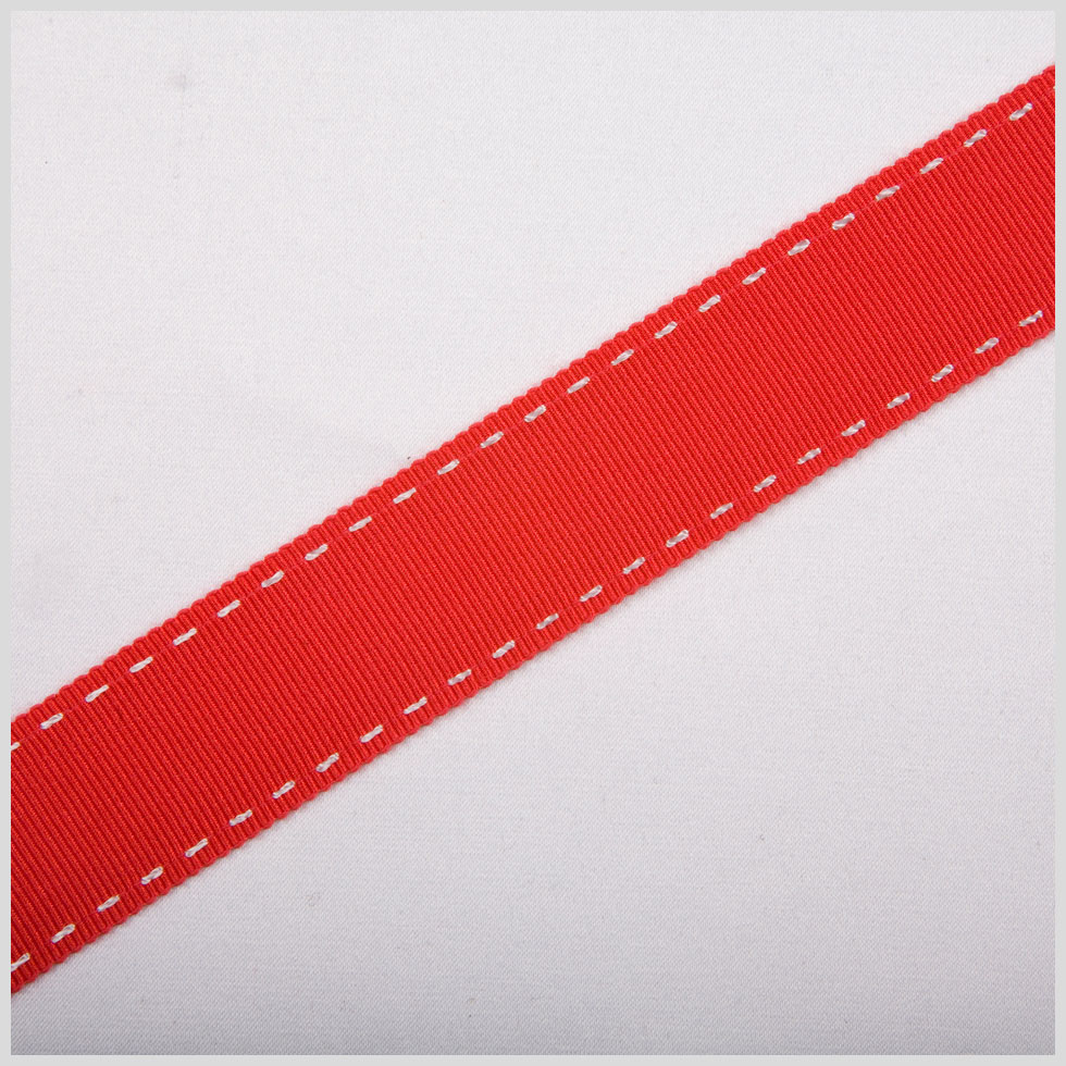 7/8″ Red Stitched Grosgrain Ribbon 7/8″ Red Stitched Grosgrain Ribbon