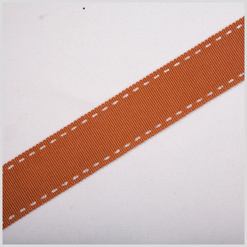 7/8″ Rust Stitched Grosgrain Ribbon 7/8″ Rust Stitched Grosgrain Ribbon
